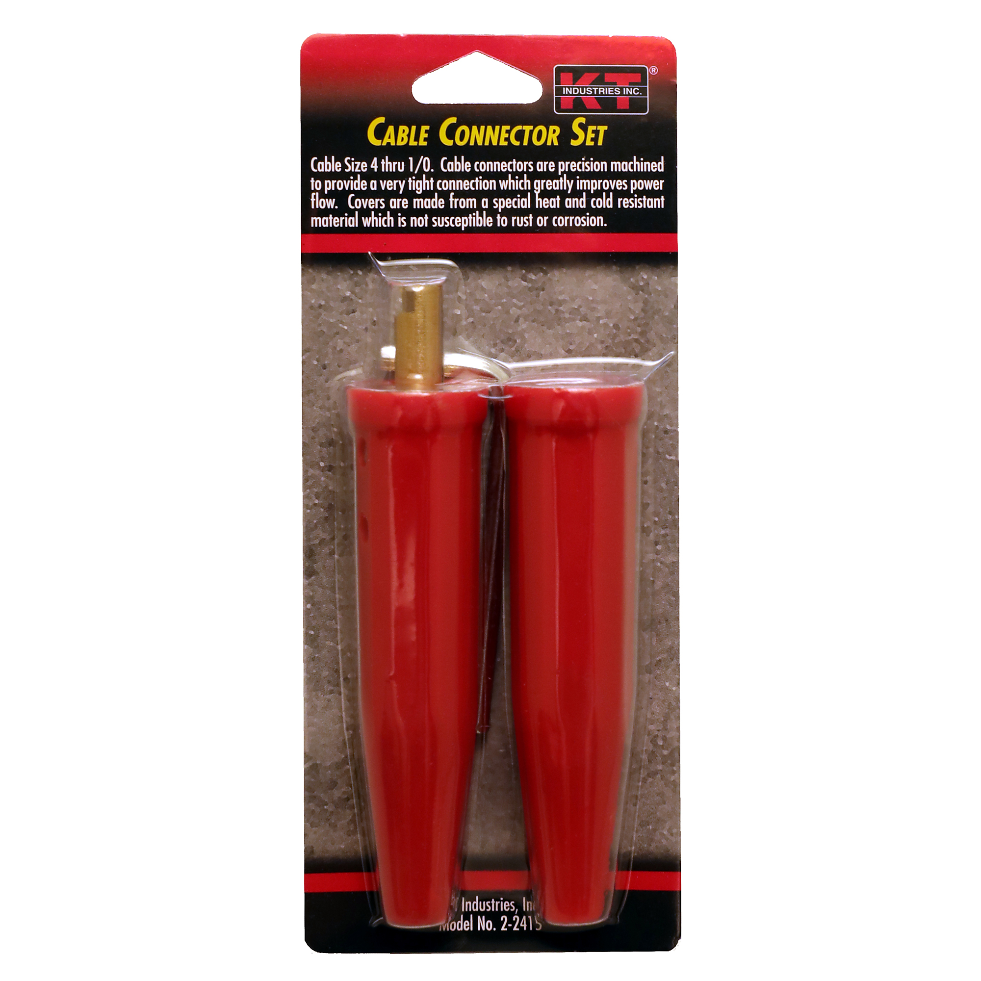 K-T Industries Cable Connector Set, 4-1/0, Red, Model# 2-2415
